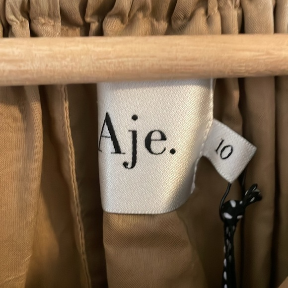 Aje Henriette Tie Strap Midi Dress US Women’s Size 6 Cut Out NWT Willow Brown - Picture 12 of 16